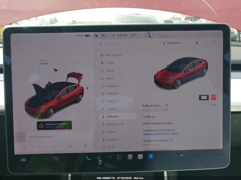 2018 Tesla Model 3 Long Range/Performance VIN: 5YJ3E1EBXJF079940 Lot: 45660119
