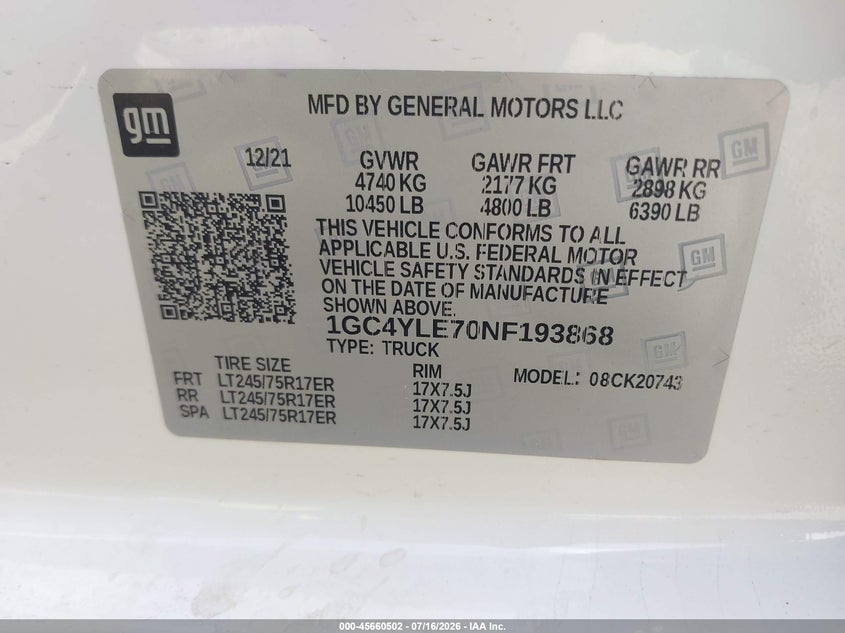 2022 CHEVROLET SILVERADO 2500HD auction photo 8