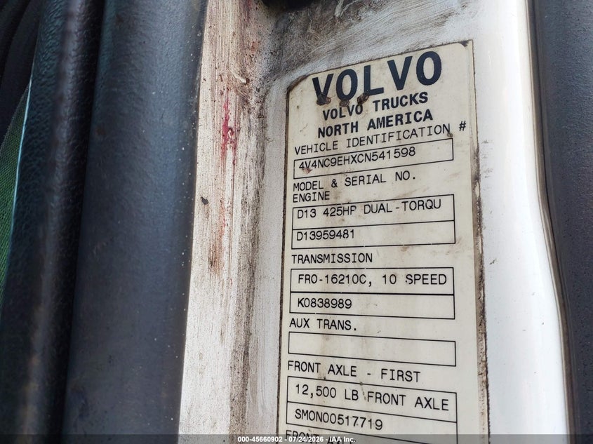 2012 VOLVO VN auction photo 8