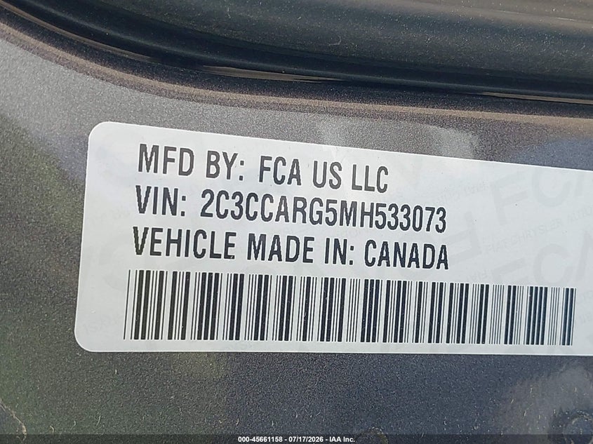 2021 Chrysler 300 Touring L Awd VIN: 2C3CCARG5MH533073 Lot: 45661158