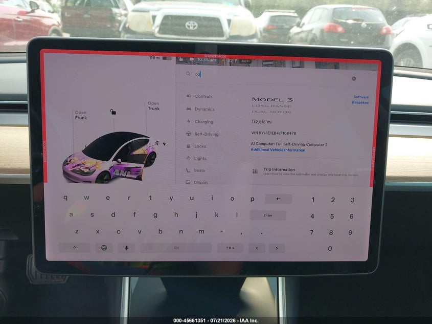 2018 Tesla Model 3 Long Range/Performance VIN: 5YJ3E1EB4JF108476 Lot: 45661351