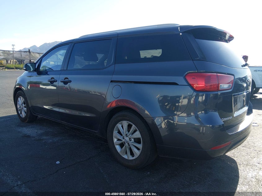 Vin: kndmb5c12g6120001, lot: 46160132, kia sedona lx 20163