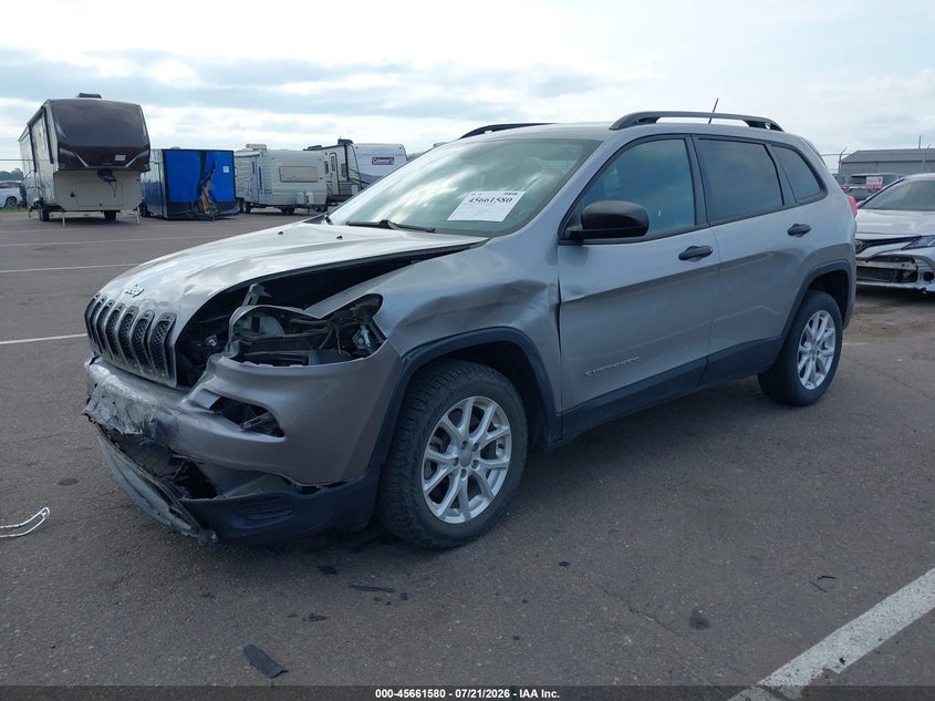2016 Jeep Cherokee, Удар спереди, IAAI, VIN 1C4PJLAB7GW287938 — фото 2