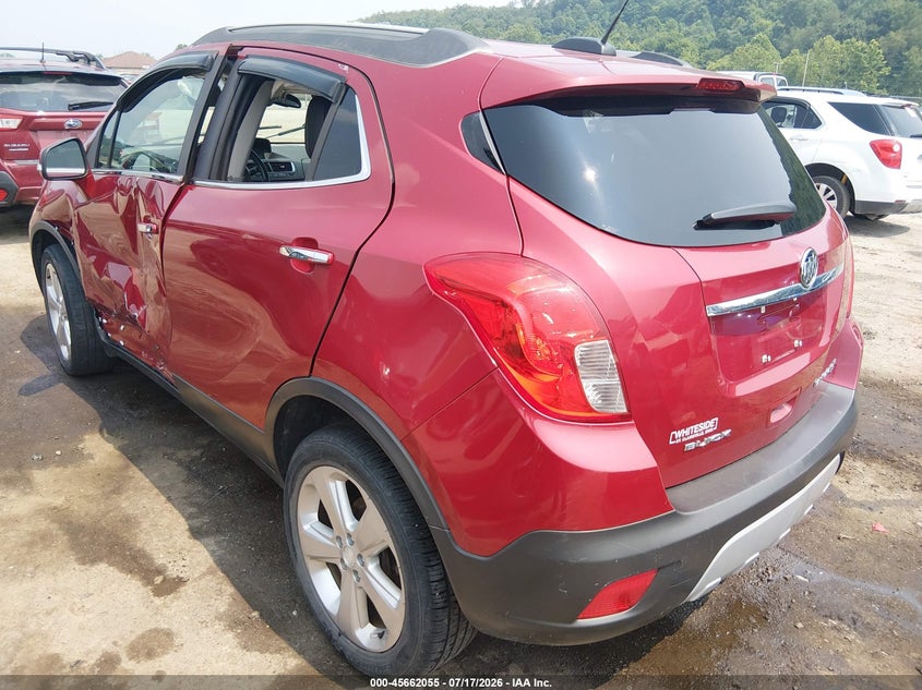 Vin: kl4cjfsb2gb643261, lot: 46160627, buick encore convenience 20163