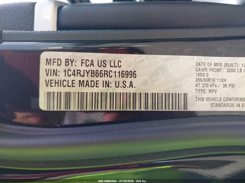 2024 Jeep Grand Cherokee 4Xe VIN: 1C4RJYB66RC116996 Lot: 45662064