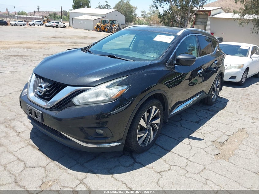 Vin: 5n1az2mg9jn167468, lot: 46160722, nissan murano platinum 20182