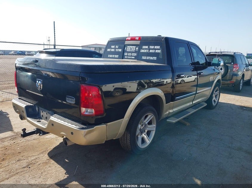 Vin: 1c6rd6pt9cs133306, lot: 46160784, ram 1500 laramie longhorn edition 20124
