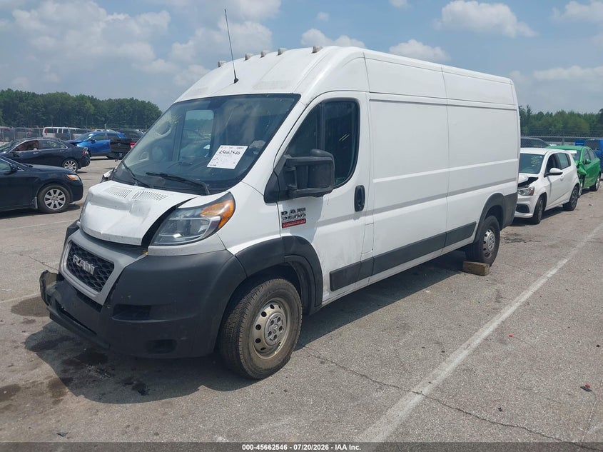 Vin: 3c6lrvdgxme521755, lot: 46161118, ram promaster 2500 high roof 159 wb 20212