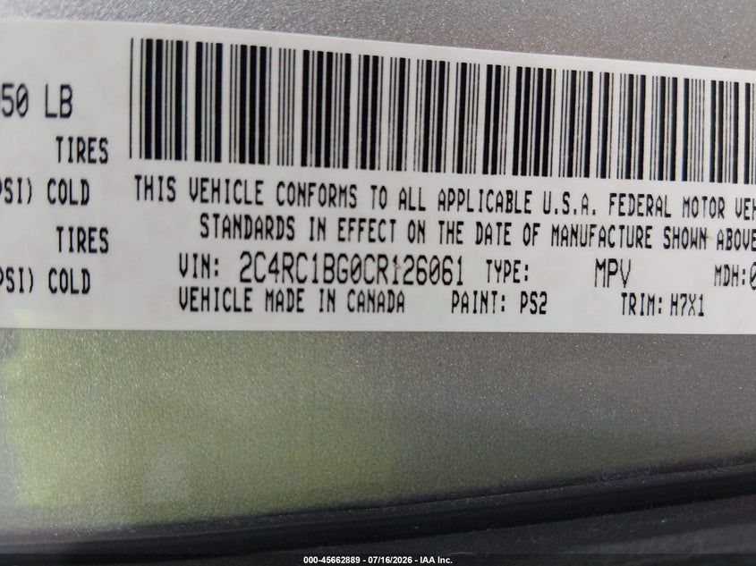2012 Chrysler Town & Country Touring VIN: 2C4RC1BG0CR126061 Lot: 45662889