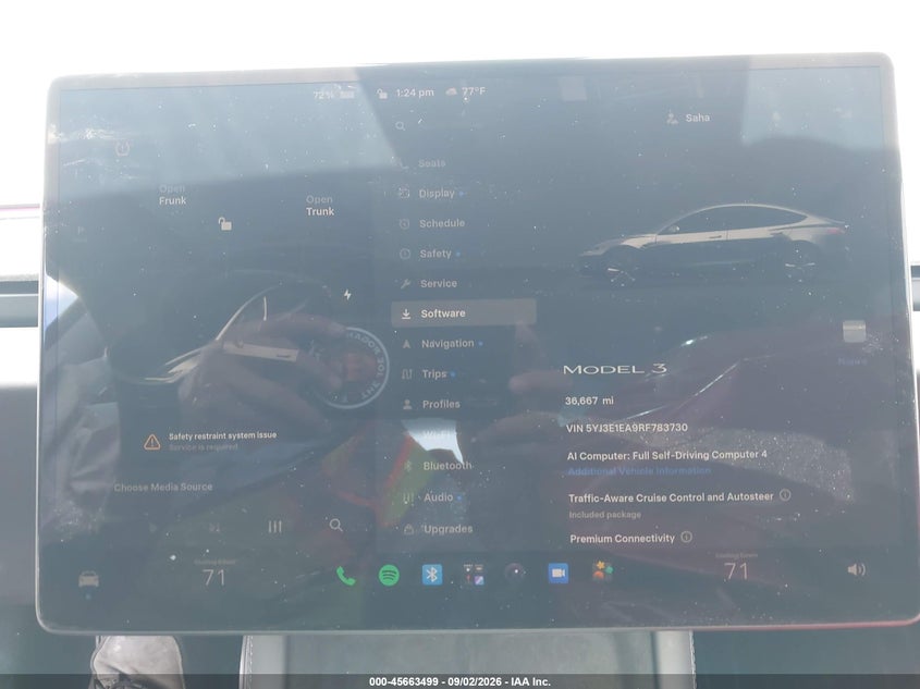 2024 TESLA MODEL 3 SEDAN ELECTRIC