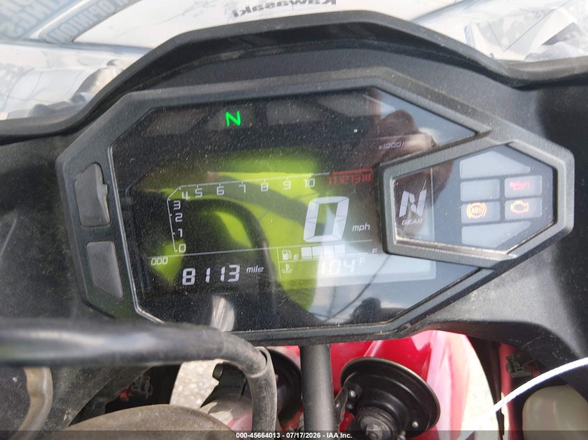 2025 Kawasaki Ex500 VIN: ML5EXGG14SDA46898 Lot: 45664013