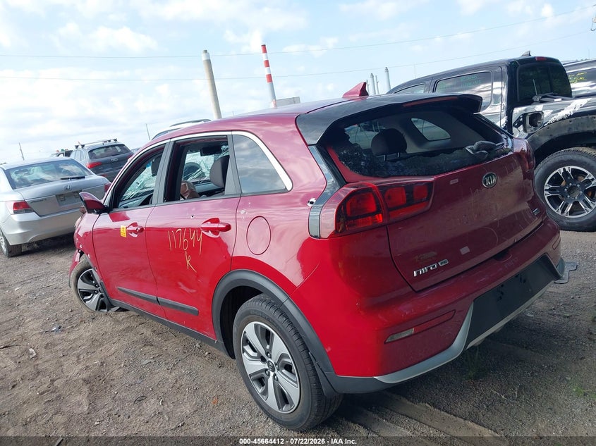 Vin: kndcb3lc9j5117644, lot: 46162984, kia niro fe 20183