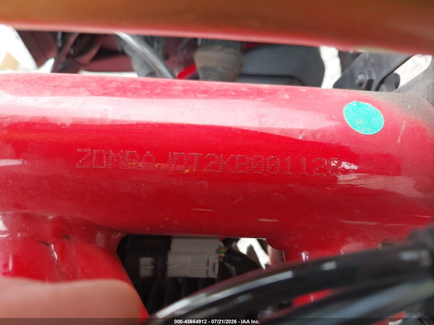 2019 Ducati Hypermotard 950/950 Sp VIN: ZDMBAJDT2KB001128 Lot: 45664912