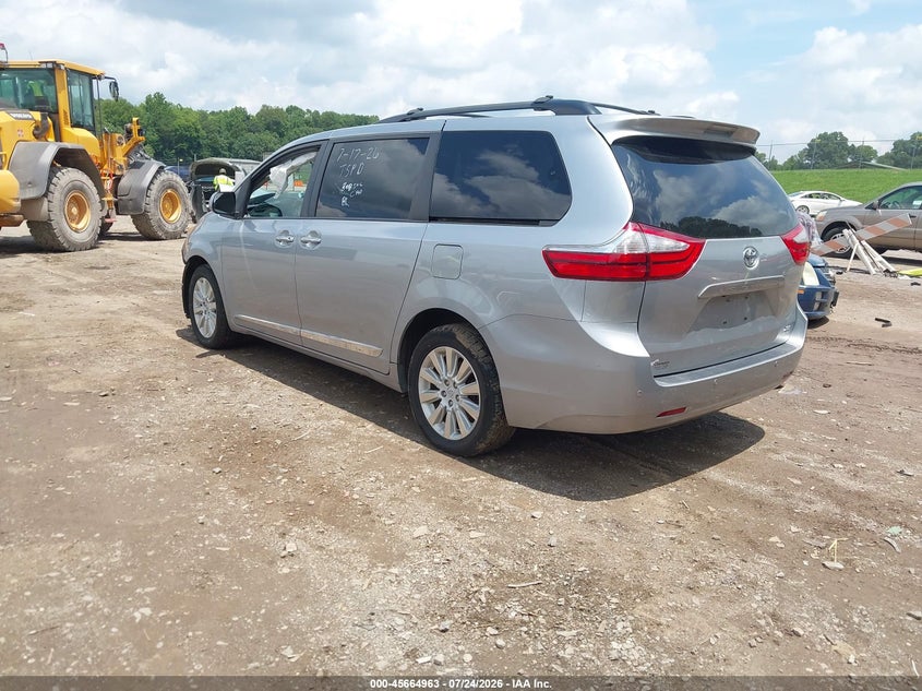 Vin: 5tddk3dcxfs125952, lot: 46163535, toyota sienna xle premium 7 passenger 20153