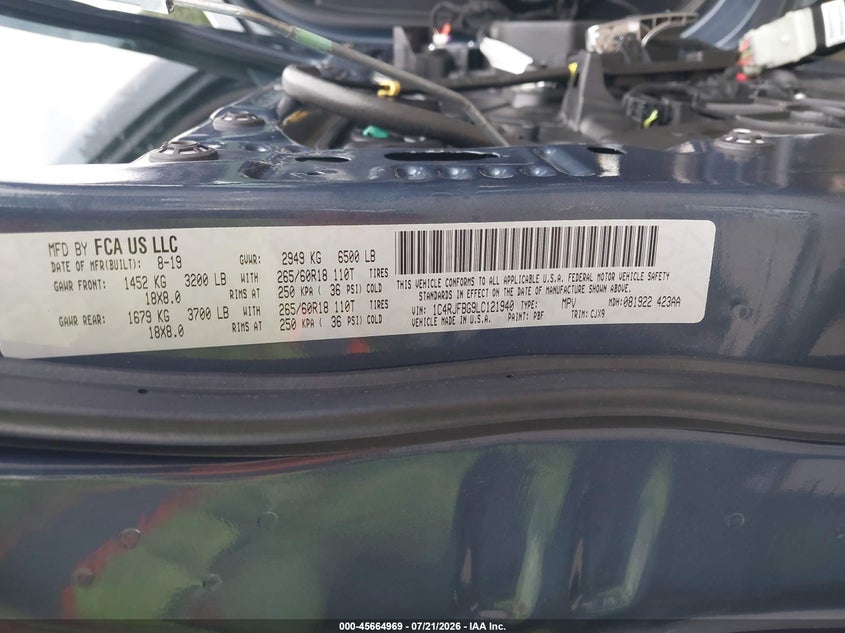 2020 Jeep Grand Cherokee Limited 4X4 VIN: 1C4RJFBG9LC121940 Lot: 45664969