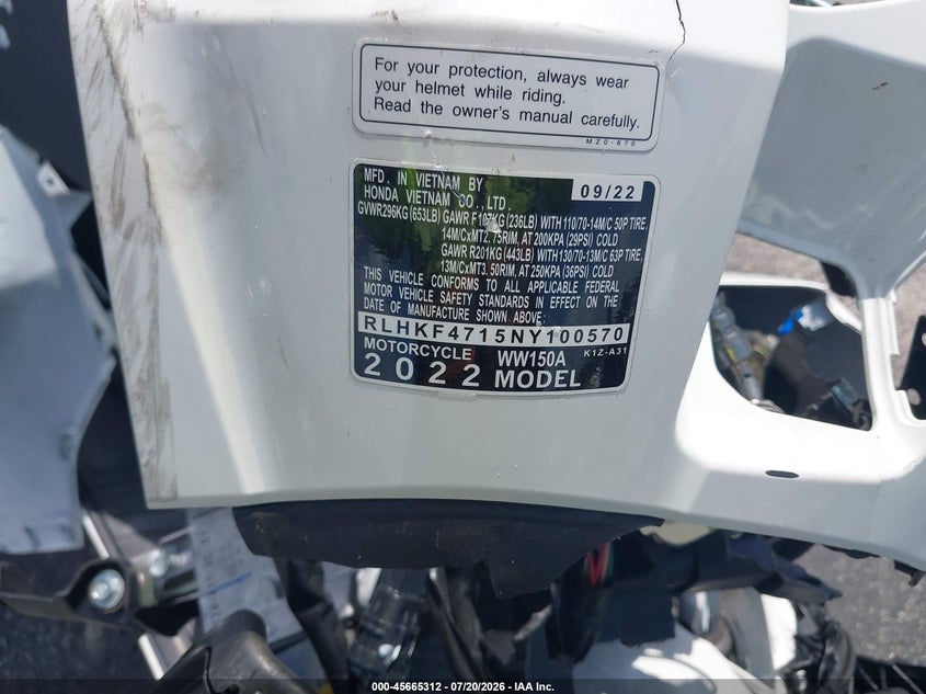 HONDA WW150 2022