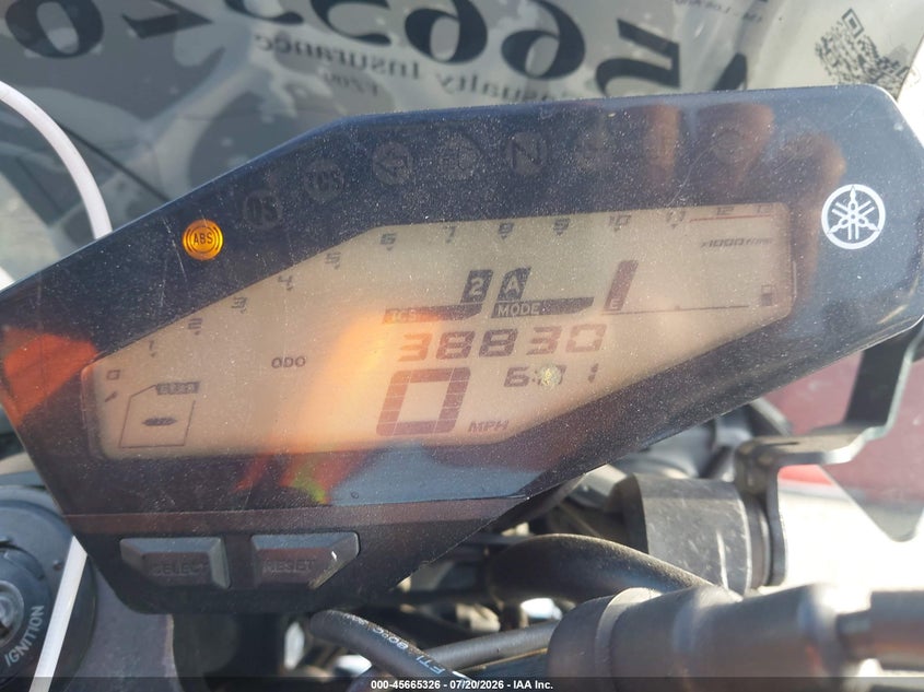 2017 Yamaha Fz09 C VIN: JYARN53Y5HA000536 Lot: 45665326