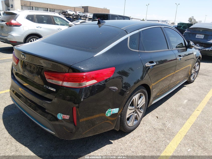 Vin: knagv4ld3h5009471, lot: 46164261, kia optima plug-in hybrid ex 20174