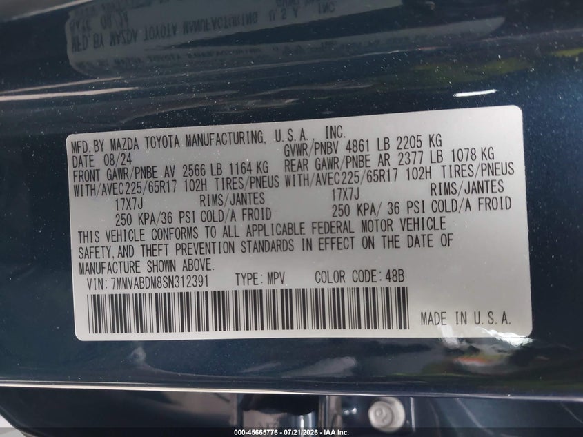 2025 Mazda Cx-50 2.5 S Premium Package VIN: 7MMVABDM8SN312391 Lot: 45665776