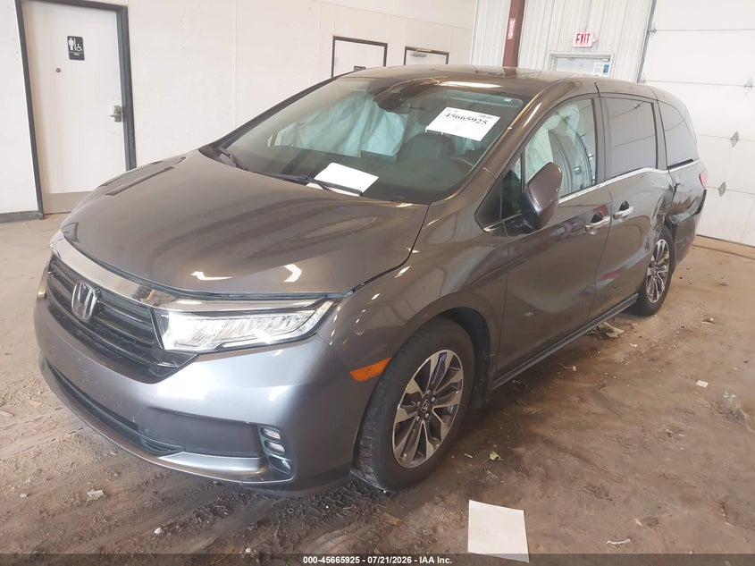 Vin: 5fnrl6h76nb022502, lot: 46164497, honda odyssey ex-l 20222