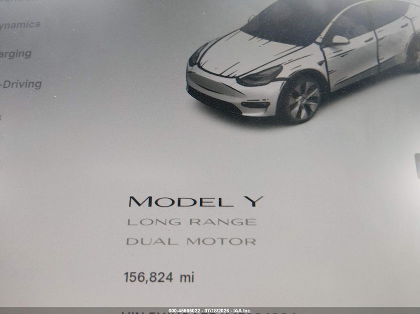 2021 Tesla Model Y Long Range Dual Motor All-Wheel Drive VIN: 5YJYGAEE4MF234304 Lot: 45666022
