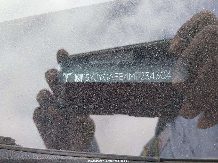 2021 Tesla Model Y Long Range Dual Motor All-Wheel Drive VIN: 5YJYGAEE4MF234304 Lot: 45666022