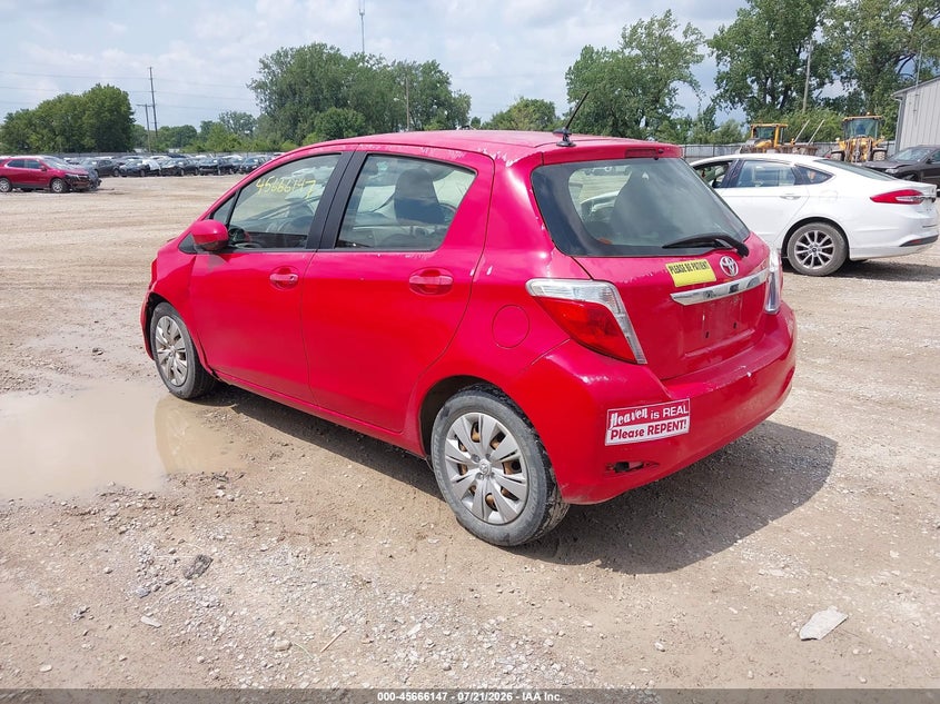 Vin: jtdktud37cd523072, lot: 46164719, toyota yaris l 20123