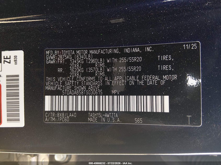 2026 TOYOTA HIGHLANDER SPORT UTILITY VEHICLE 2.4L I-4 DI, DOHC, VVT, TURBO, 265HP