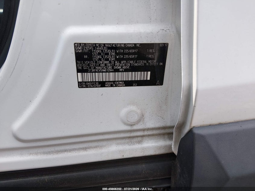 2017 Toyota Rav4 Platinum VIN: 2T3DFREV2HW598818 Lot: 45666350