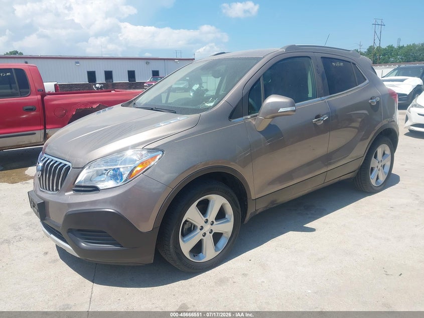 Vin: kl4cjasb2fb182421, lot: 46165123, buick encore 20152