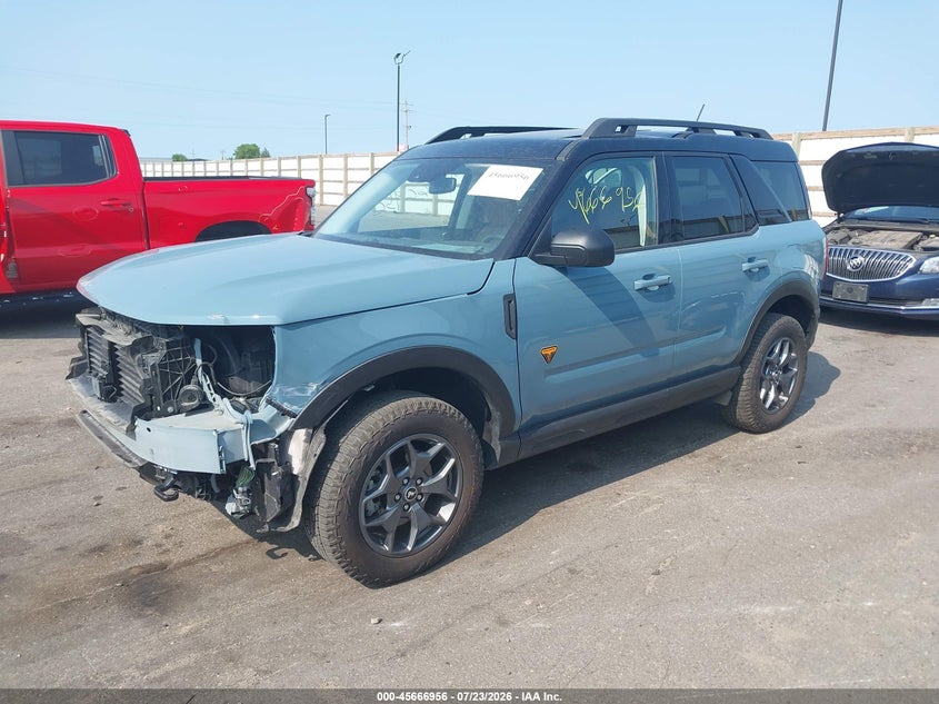 Vin: 3fmcr9d96mra07309, lot: 46165528, ford bronco sport badlands 20212