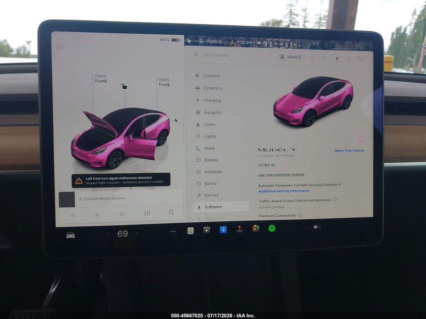 2025 Tesla Model Y Long Range Dual Motor Rear-Wheel Drive VIN: 7SAYGDED6SF258838 Lot: 45667020