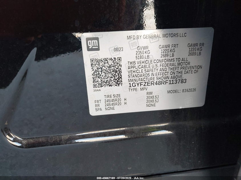 2024 Cadillac Xt4 Fwd Sport VIN: 1GYFZER48RF113783 Lot: 45667169