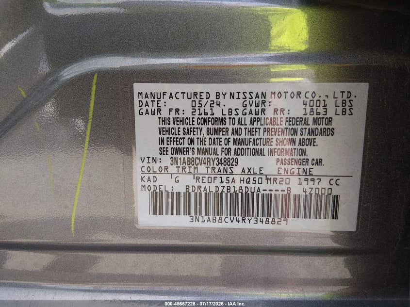 2024 NISSAN SENTRA SV XTRONIC CVT — Фото 9