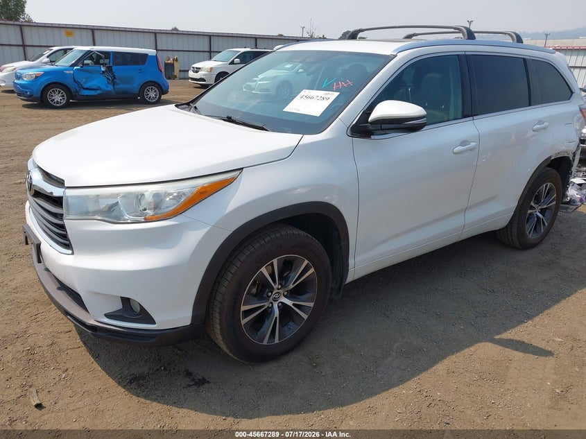 Vin: 5tdjkrfh1gs246014, lot: 46165861, toyota highlander xle v6 20162