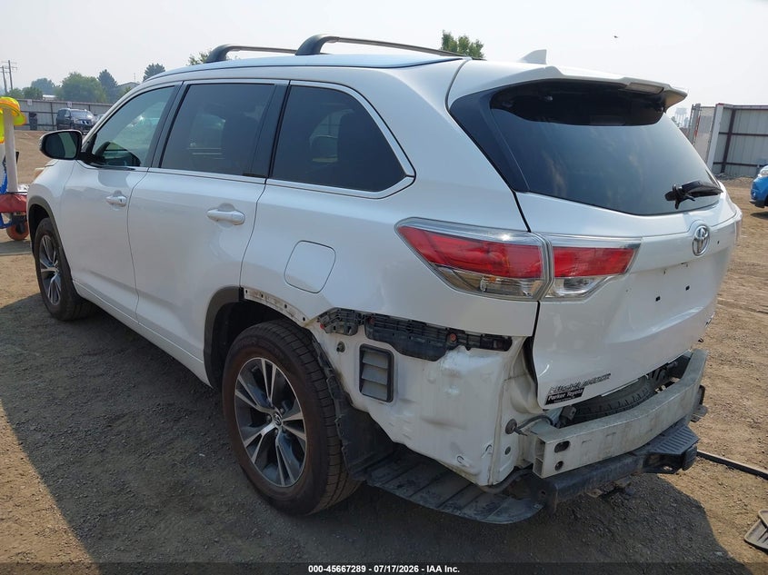 Vin: 5tdjkrfh1gs246014, lot: 46165861, toyota highlander xle v6 20163