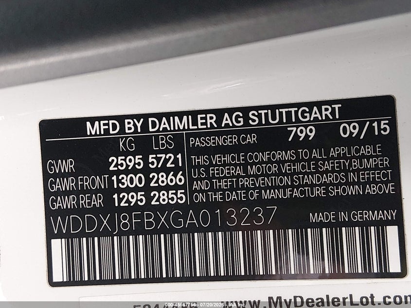2016 Mercedes-Benz S 550 4Matic VIN: WDDXJ8FBXGA013237 Lot: 45667756
