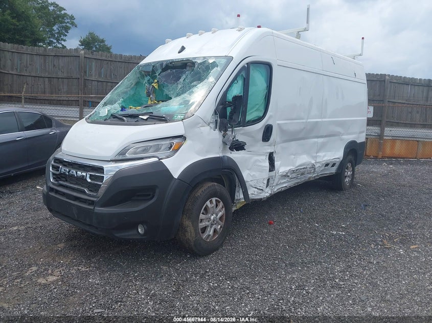Vin: 3c6mrvhg4se554083, lot: 46166544, ram promaster 3500 slt+ high roof 159 wb 20252