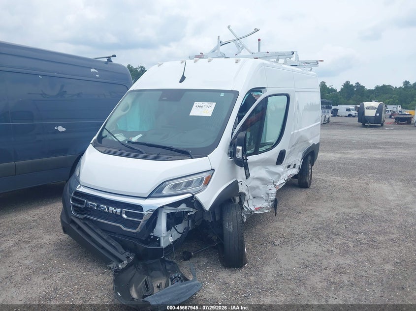 Vin: 3c6lrvdgxse554705, lot: 46166546, ram promaster 2500 slt+ high roof 159 wb 20252