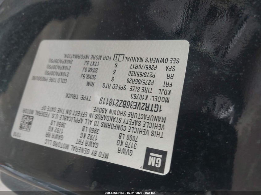 2011 GMC Sierra 1500 Sle VIN: 1GTR2VE36BZ218119 Lot: 45668143