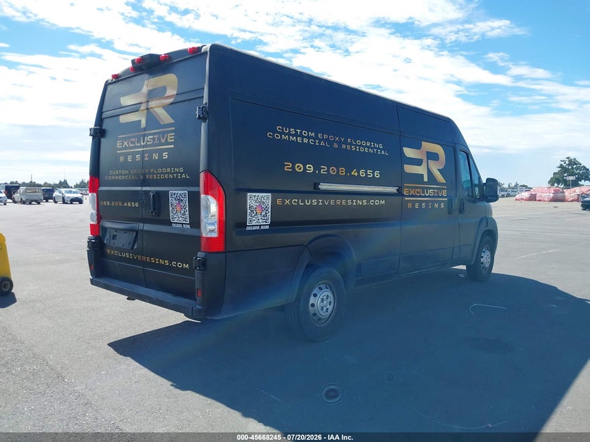 2022 Ram Promaster 3500 Cargo Van High Roof 159 Wb Ext VIN: 3C6MRVJGXNE136254 Lot: 45668245