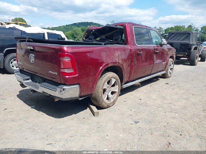 Vin: 1c6srfjt3ln244654, lot: 46167329, ram 1500 laramie  4x4 5'7 box 20204