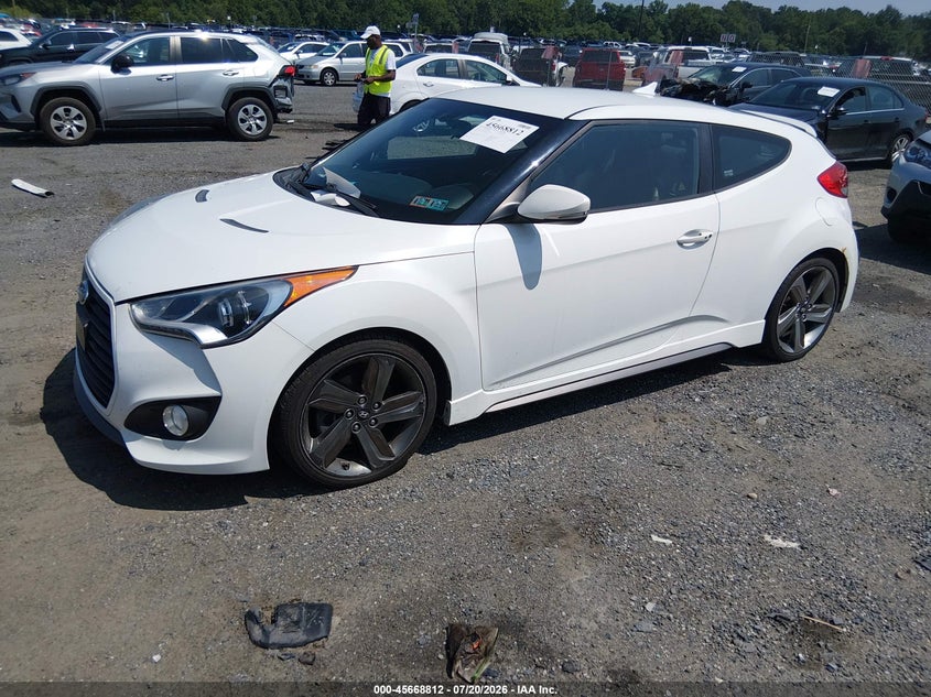 Vin: kmhtc6ae6fu223206, lot: 46167412, hyundai veloster turbo 20152