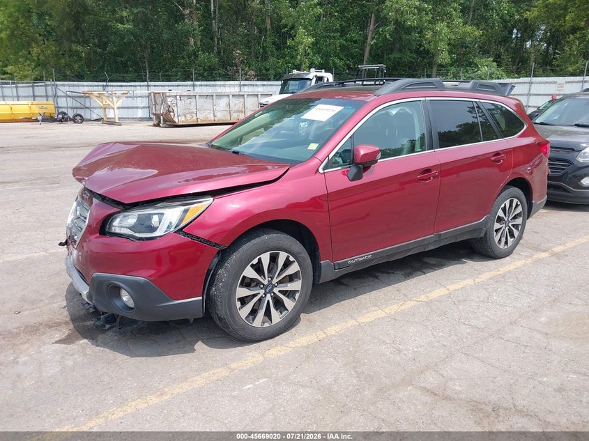 Vin: 4s4bsbnc9g3344206, lot: 46167620, subaru outback 2.5i limited 20162