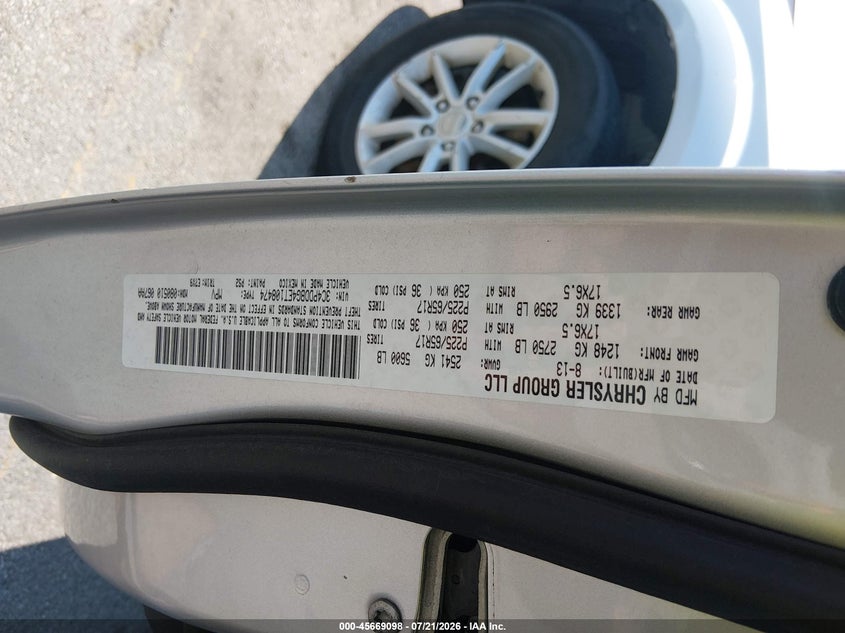 2014 Dodge Journey Sxt VIN: 3C4PDDBG4ET108474 Lot: 45669098