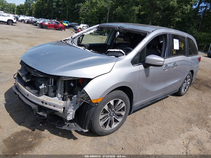 Vin: 5fnrl6h70nb008644, lot: 46167915, honda odyssey ex-l 20222
