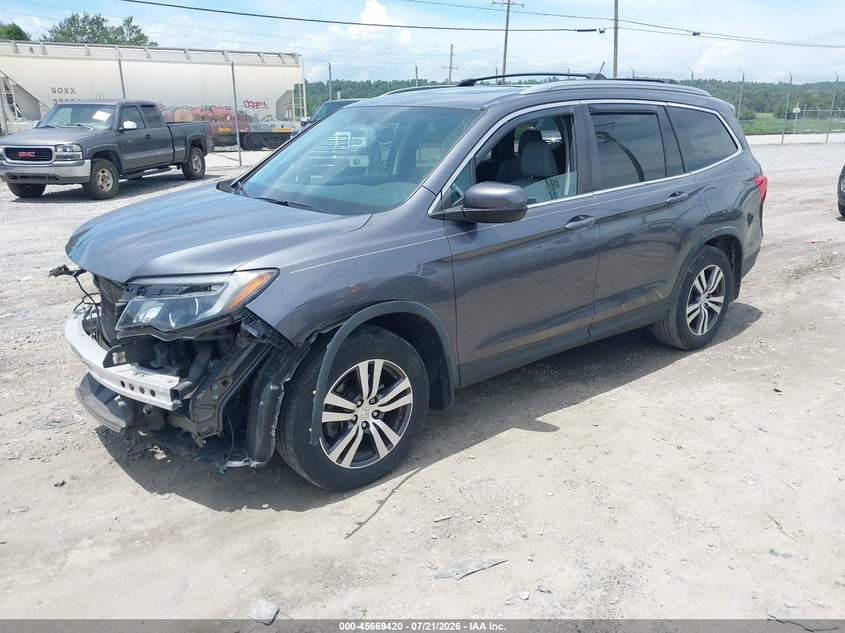 Vin: 5fnyf5h57gb027643, lot: 46168020, honda pilot ex-l 20162
