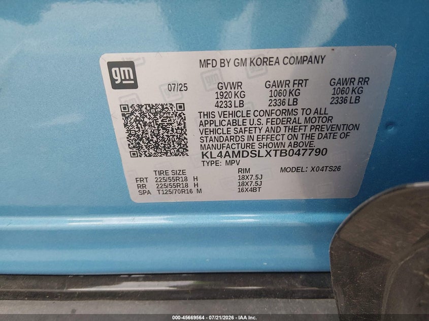 2026 Buick Encore Gx Sport Touring Fwd VIN: KL4AMDSLXTB047790 Lot: 45669564