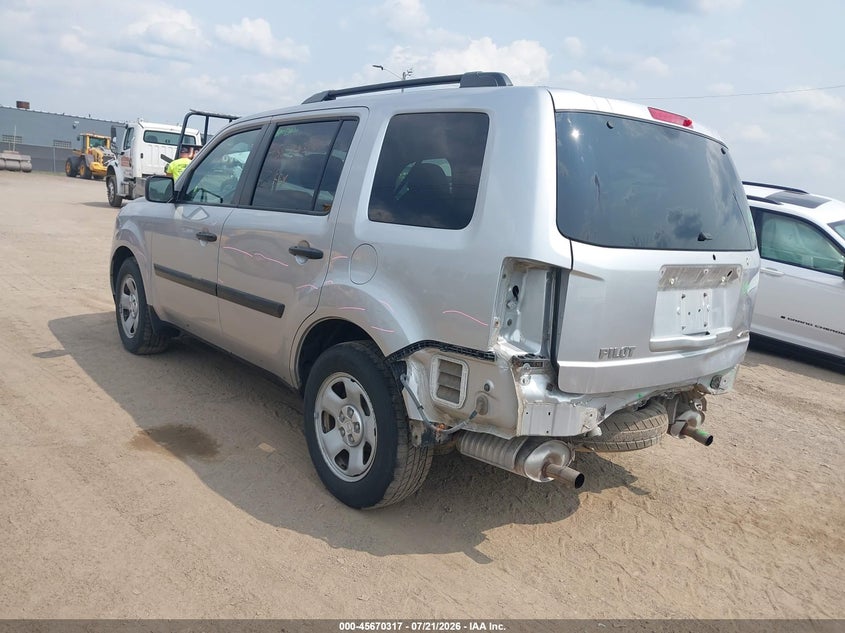 Vin: 5fnyf4h28fb013572, lot: 46168917, honda pilot lx 20153