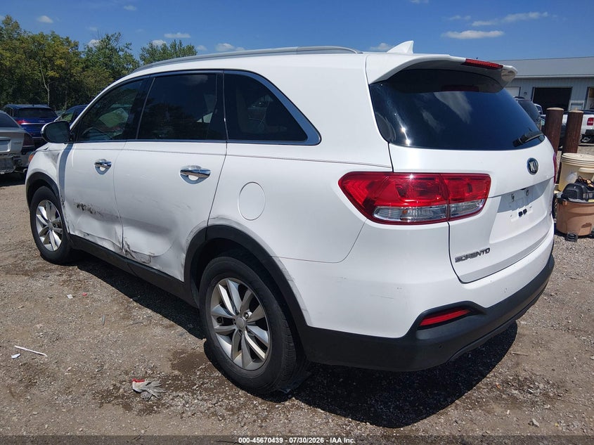 Vin: 5xypg4a32hg322266, lot: 46169039, kia sorento 2.4l lx 20173